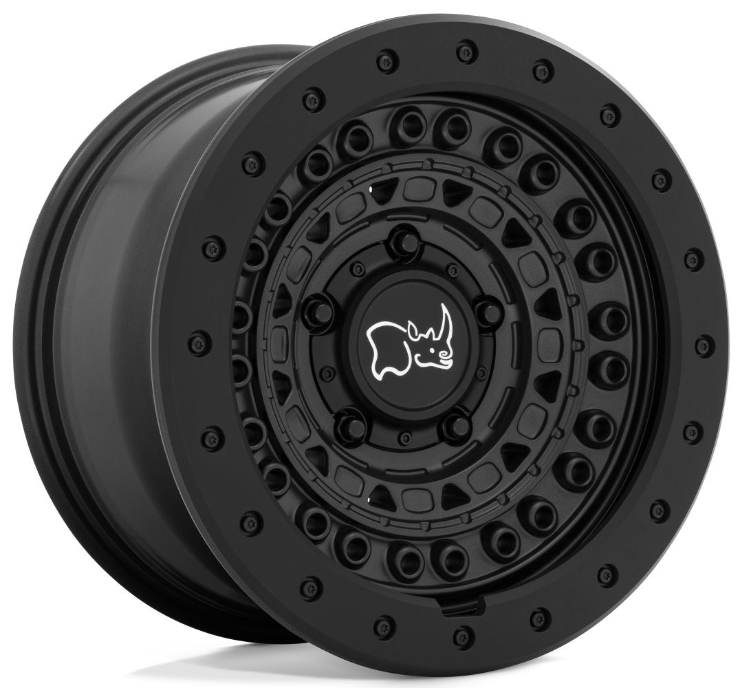 (Clearance - No Returns) 17x8.5 Black Rhino Barricade Gun Black w/ Black Rock Guard 6x120 10mm