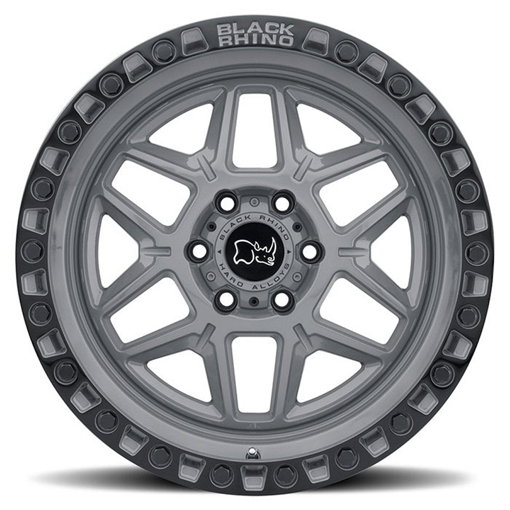 (Clearance - No Returns) 17x9 Black Rhino Kelso Battleship Gray w/ Black Lip & Black Bolts 5x5.5/139.7 0mm