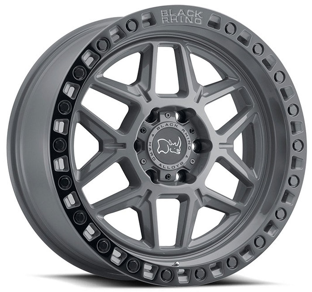 (Clearance - No Returns) 17x9 Black Rhino Kelso Battleship Gray w/ Black Lip & Black Bolts 5x5.5/139.7 0mm