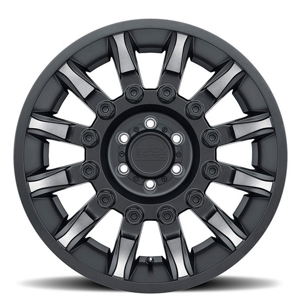 (Clearance - No Returns) 17x8.5 Black Rhino Mission Matte Black w/ Machined Tinted Spokes 6x5.5/139.7 0mm