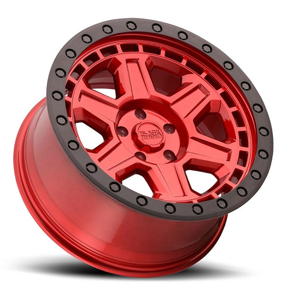 (Clearance - No Returns) 17x9 Black Rhino Reno Candy Red w/ Black Lip & Black Bolts 5x4.5/114.3 -18mm