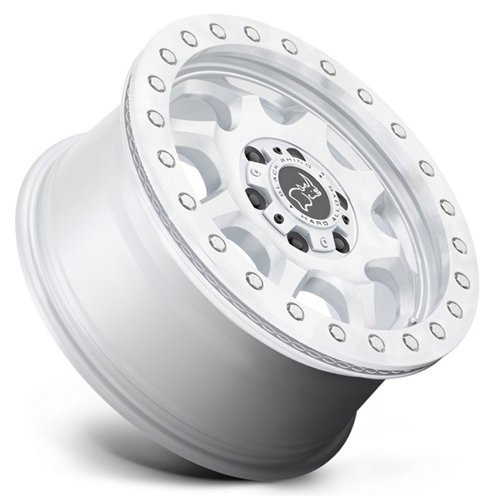 (Clearance - No Returns) 17x8.5 Black Rhino Venture Beadlock Gloss Silver Machined 6x130 38mm