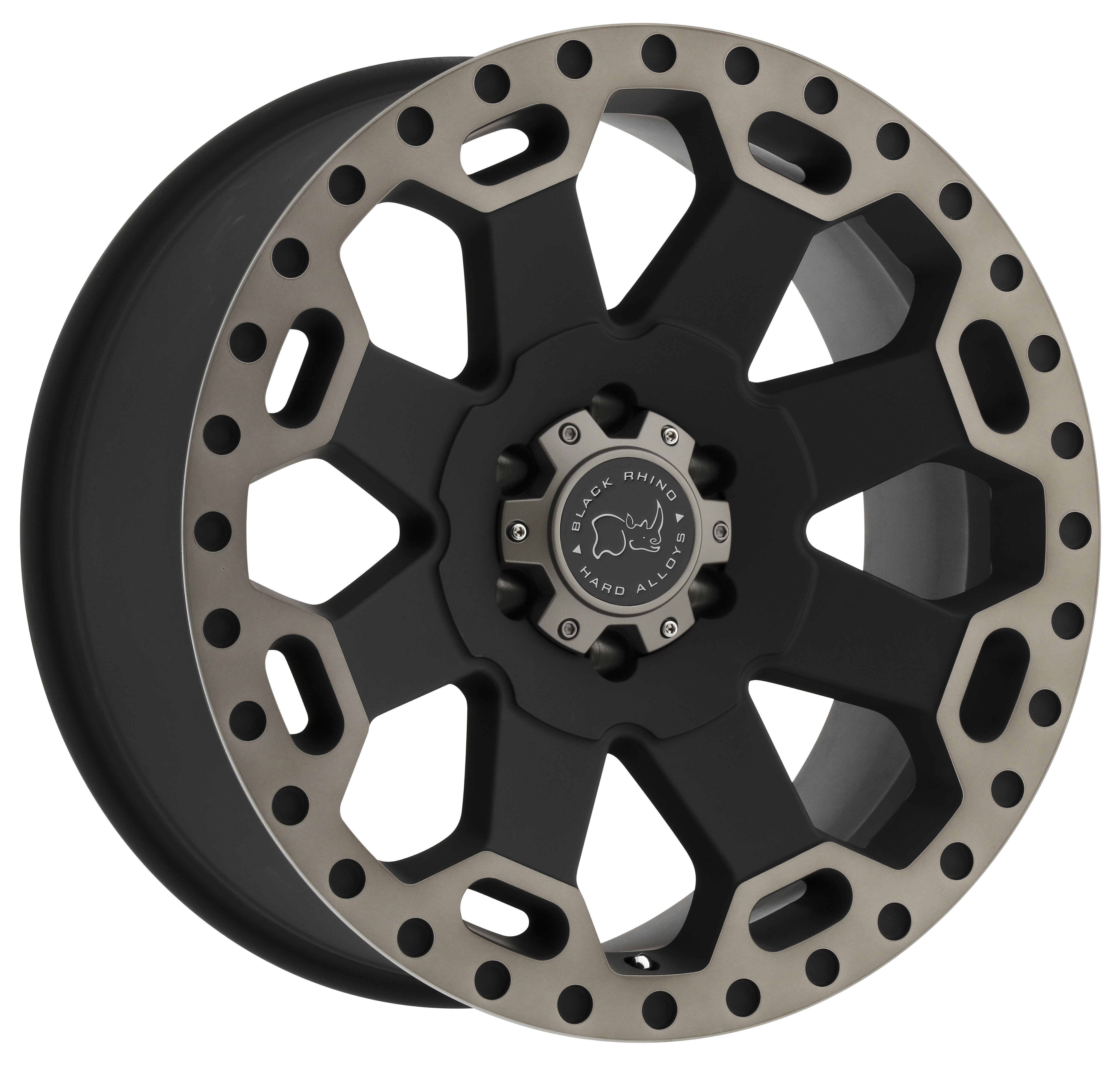(Clearance - No Returns) 17x9 Black Rhino Warlord Matte Black w/ Machined Dark Tint Lip 8x6.5/165 -12mm