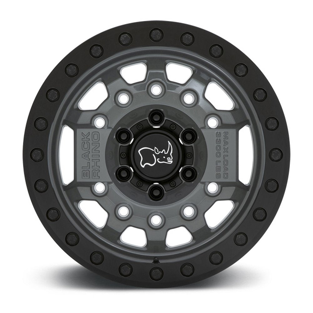 (Clearance - No Returns) 17x8.5 Black Rhino Avenger Beadlock Battleship Gray w/ Black Hardware (True Beadlock) 6x5.5/139.7 0mm