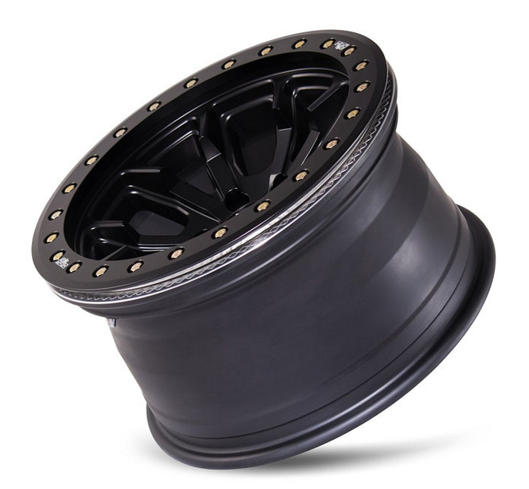 (Clearance - No Returns) 17x9 Dirty Life 9303 DT-1 Matte Black w/ Simulated Beadlock Black Ring 5x4.5/114.3 -12mm
