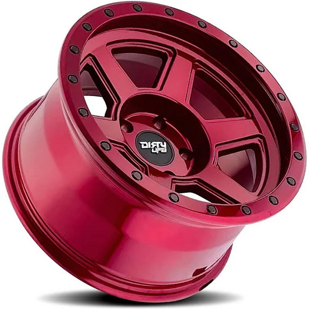 (Clearance - No Returns) 17x9 Dirty Life 9315 Compound Crimson Candy Red 6x5.5/139.7 -12mm