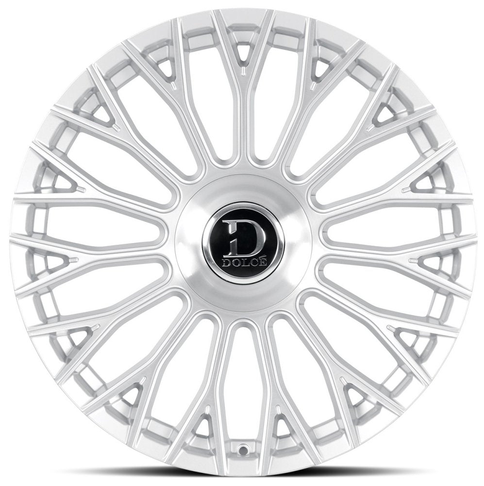 22x9.5 Dolce Luxury Roma Gloss Silver Brushed 6x135 6x5.5/139.7 35mm