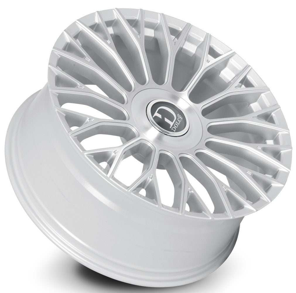 22x9.5 Dolce Luxury Roma Gloss Silver Brushed 6x135 6x5.5/139.7 35mm