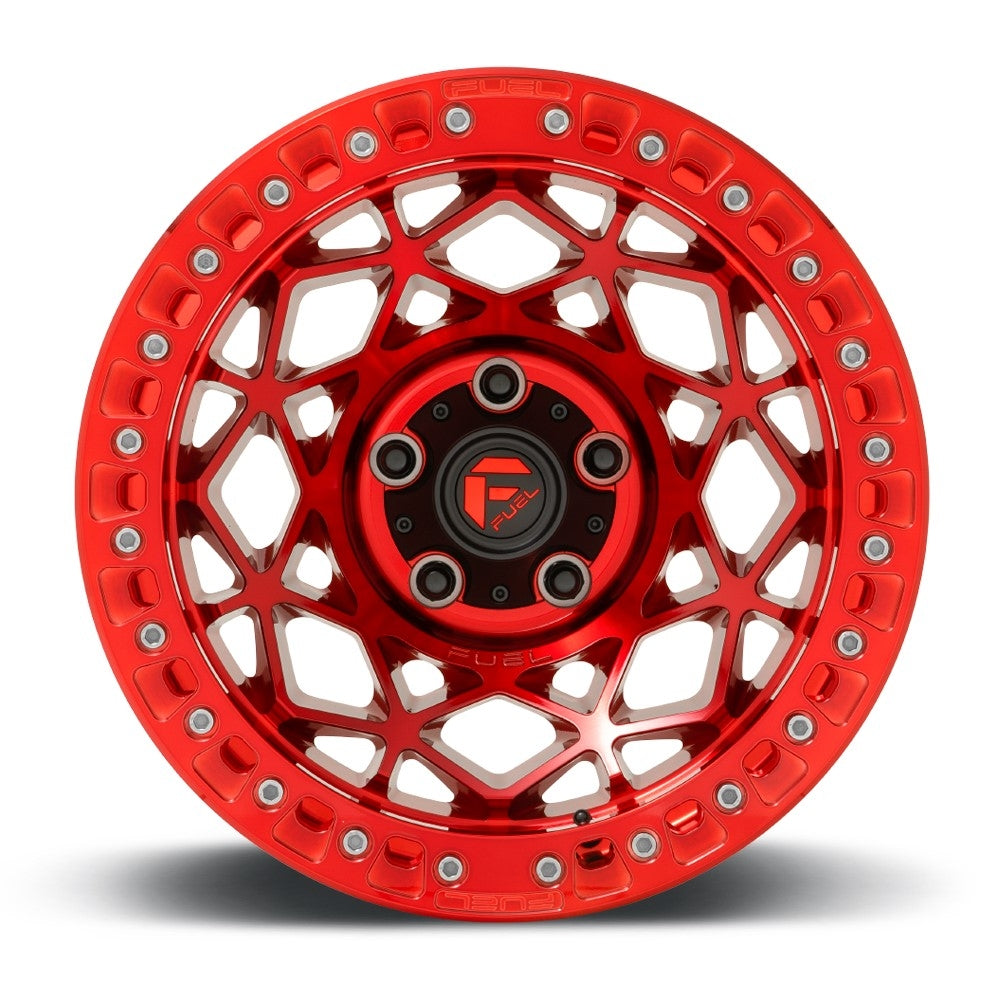 (Clearance - No Returns) 17x9 Fuel Off-Road Unit Beadlock Candy Red D121 6x5.5/139.7 -15mm