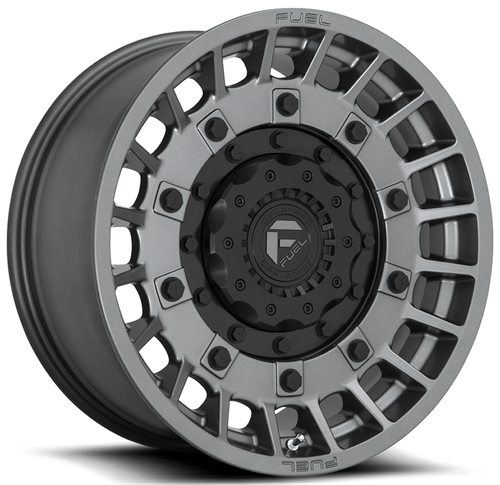 (Clearance - No Returns) 17x9 Fuel Off-Road Militia Anthracite w/ Matte Black D726 5x4.5/114.3 5x5/127 1mm