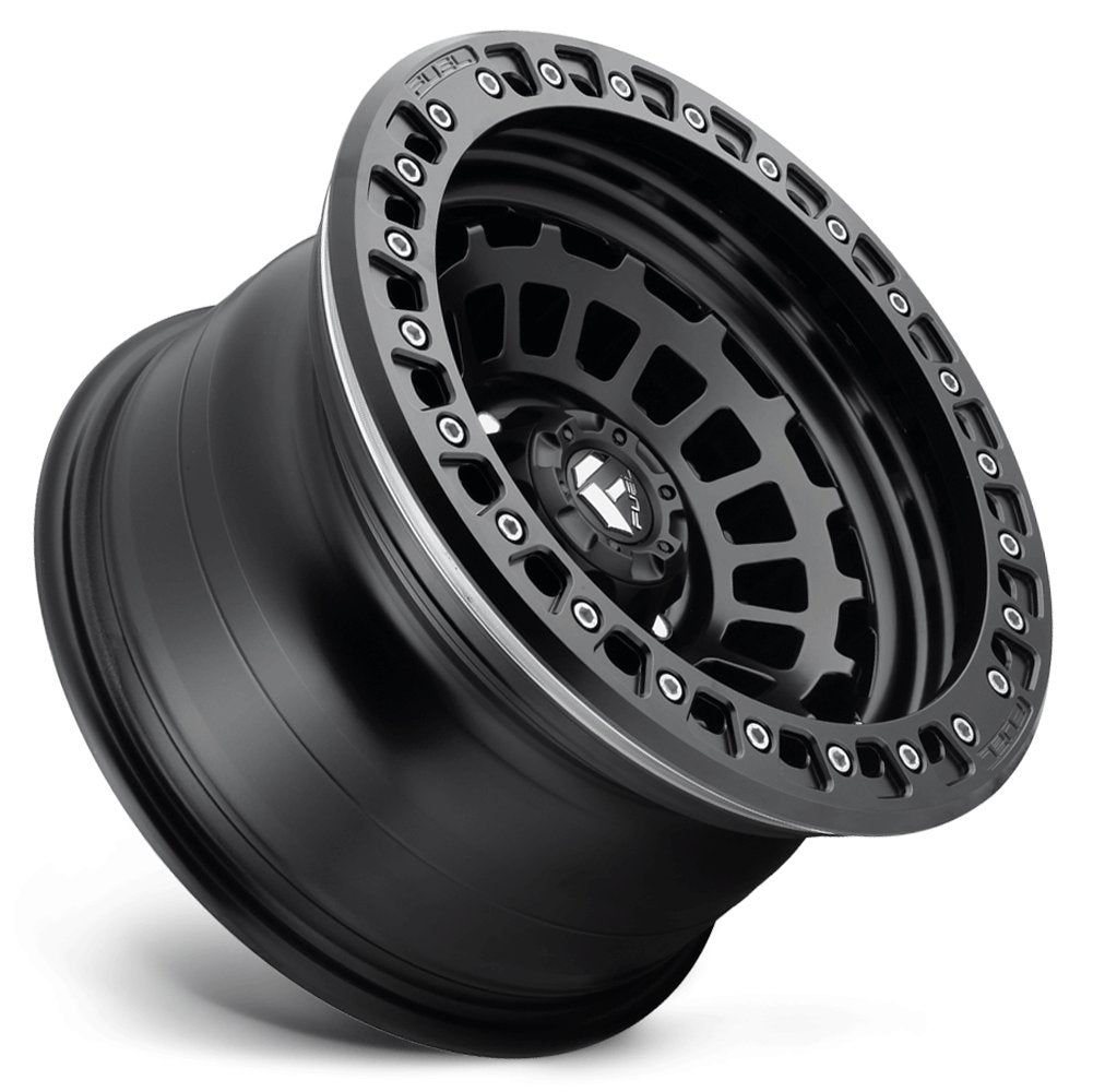(Clearance - No Returns) 17x9 Fuel Off-Road Zephyr Beadlock Gloss Black w/ Matte Black Ring D101 5x5/127 -38mm