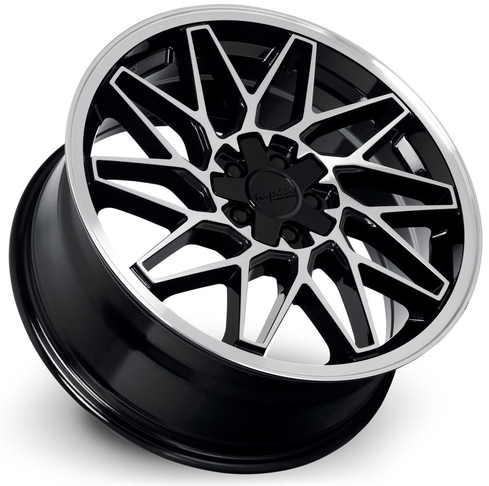 18x8 Katana Racing KR09 Gloss Black Machined 5x4.25/108 5x4.5/114.3 40mm