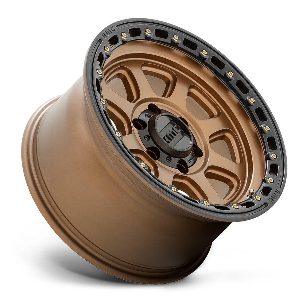 (Clearance - No Returns) 17x9 KMC KM548 Chase Matte Bronze w/ Black Lip 6x5.5/139.7 -12mm