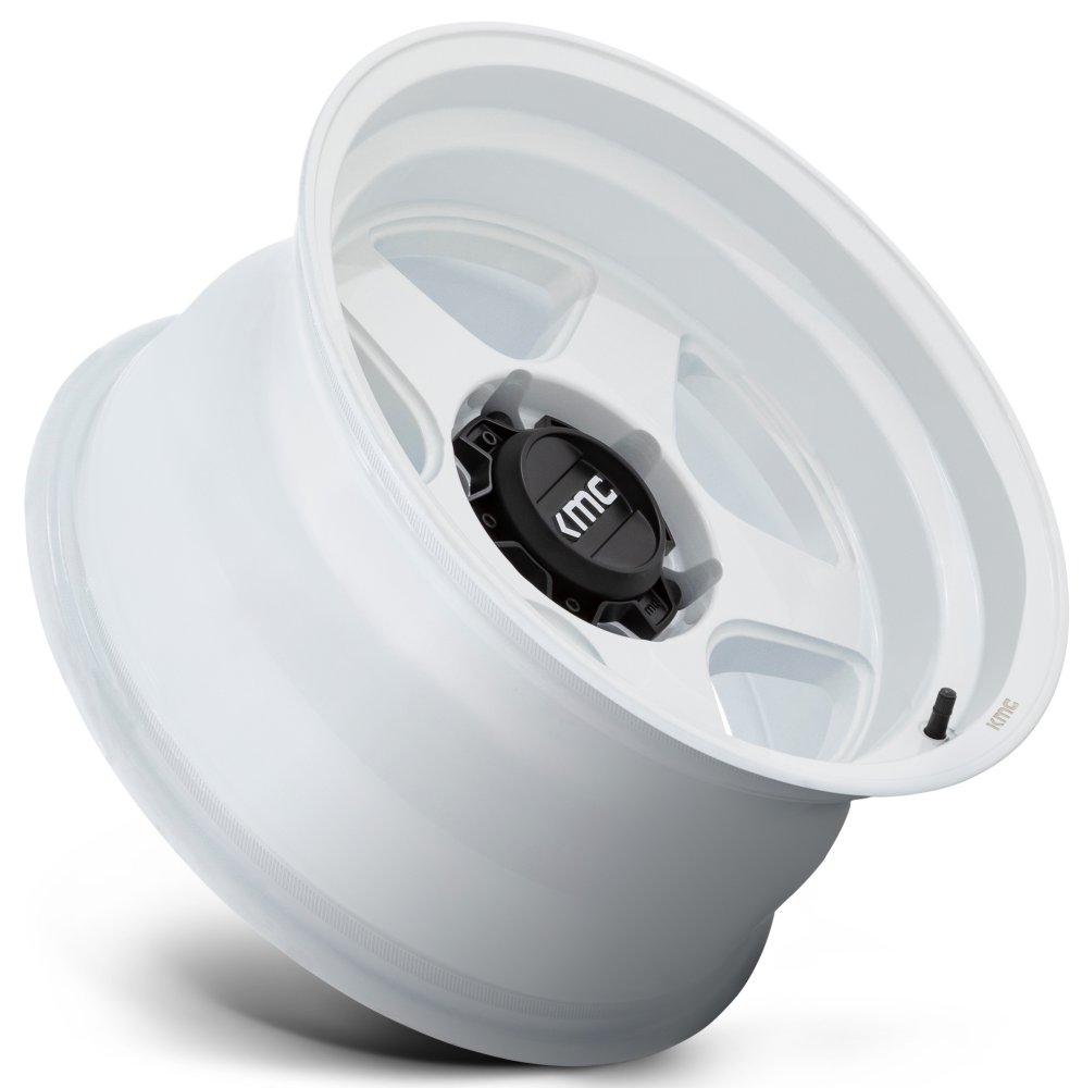 (Clearance - No Returns) 17x8.5 KMC KM728 Gloss White 6x135 -10mm