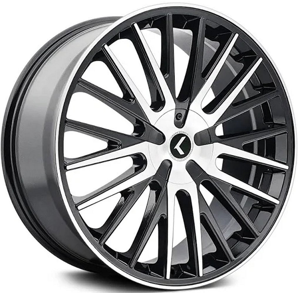 (Clearance - No Returns) 17x8 Kraze KR185 Gloss Black Machined Face 5x112 5x115 38mm