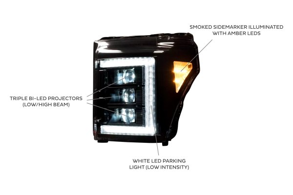 Morimoto XB LED Headlights: Ford Super Duty (11-16) (Pair / ASM) LF505-ASM