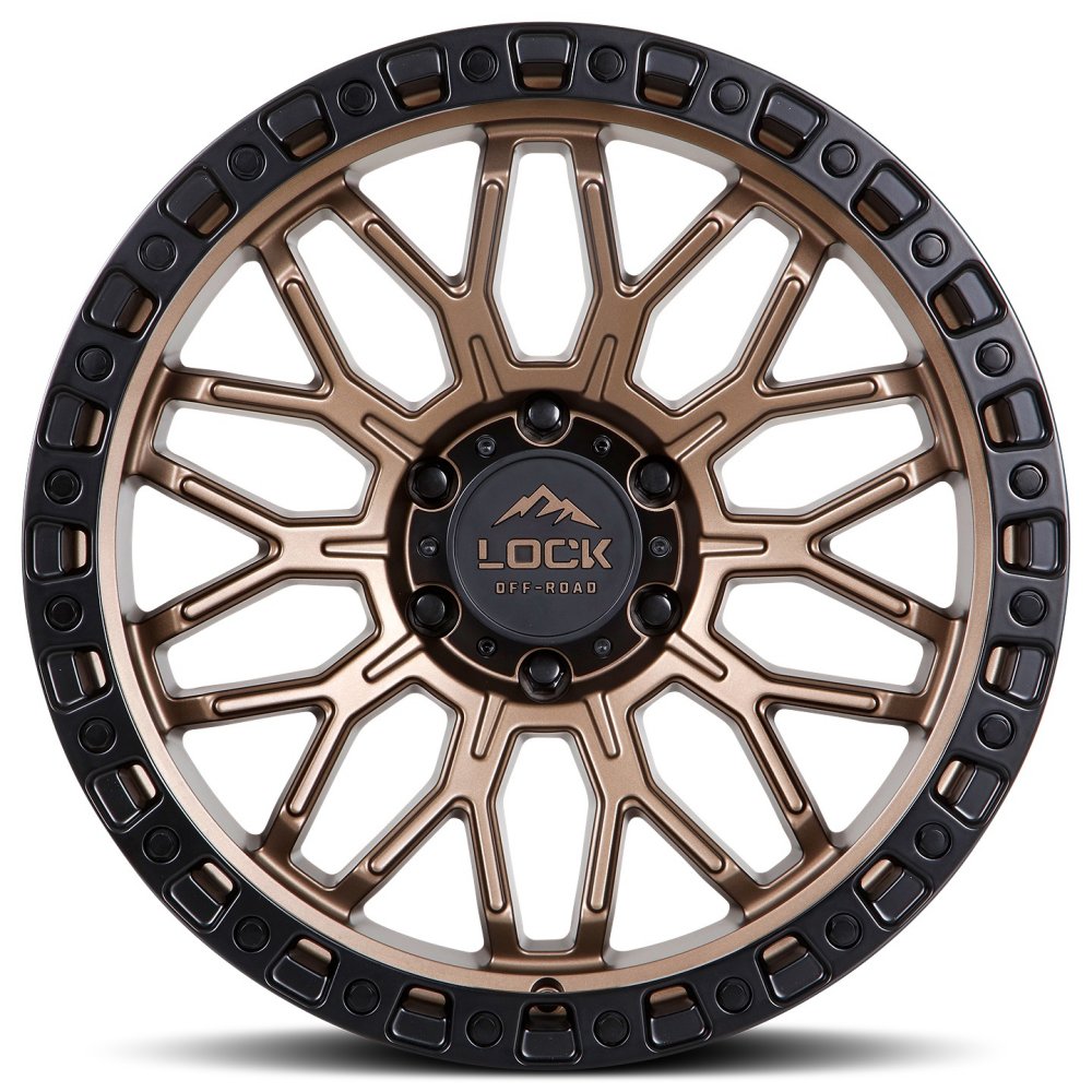 20x10 Lock Off-Road Combat Matte Bronze w/ Matte Black Ring 8x180 -18mm