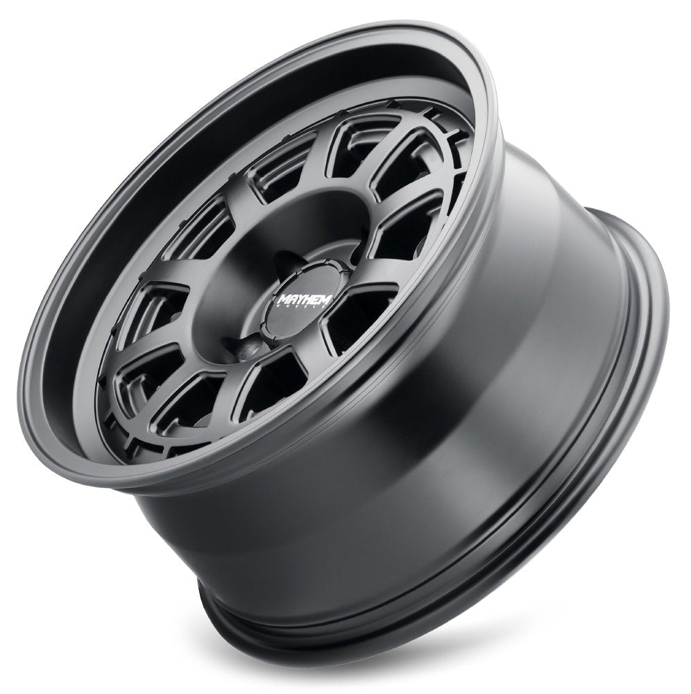 (Clearance - No Returns) 17x8.5 Mayhem Voyager 8303MB Matte Black (Flow Formed) 6x5.5/139.7 0mm