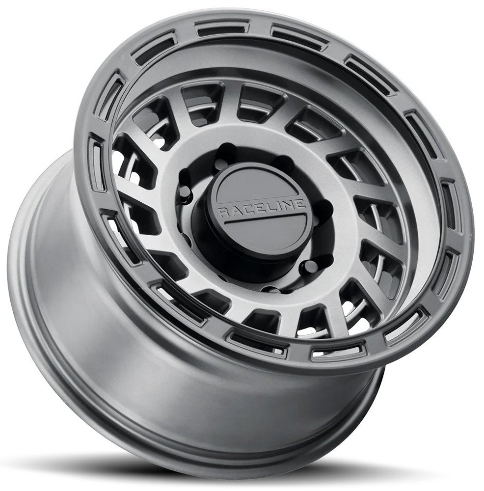 (Clearance - No Returns) 17x8.5 Raceline 957GB Halo Gunmetal w/ Black Ring 6x120 0mm