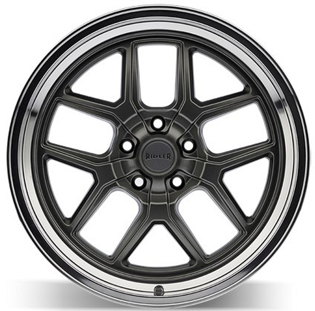 (Clearance - No Returns) 17x7 Ridler 610 Grey w/ Polished Lip 5x5/127 0mm