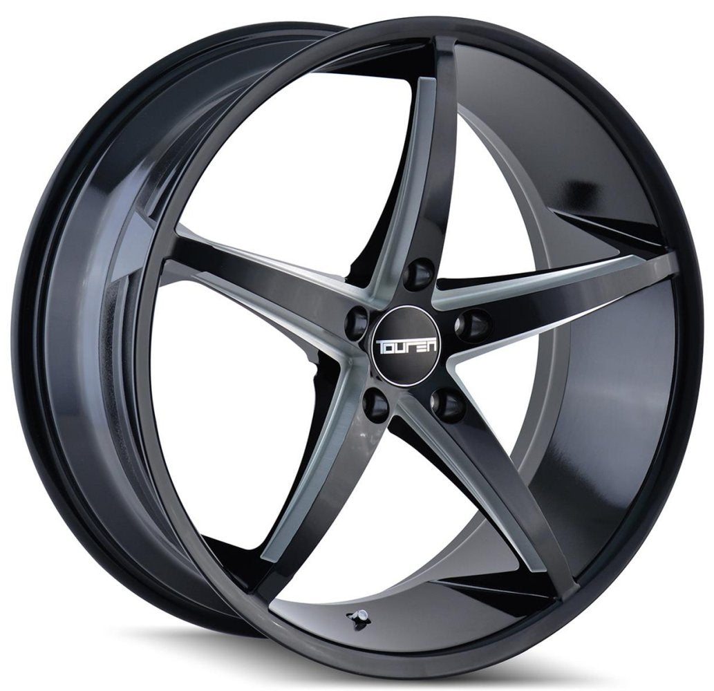 (Clearance - No Returns) 17x7.5 Touren TR70 Gloss Black w/ Milled Spokes 5x120 40mm