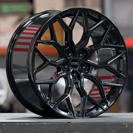 24x10 Vossen HF-2 Gloss Black (Hybrid Forged) 5x4.5/114.3 22mm