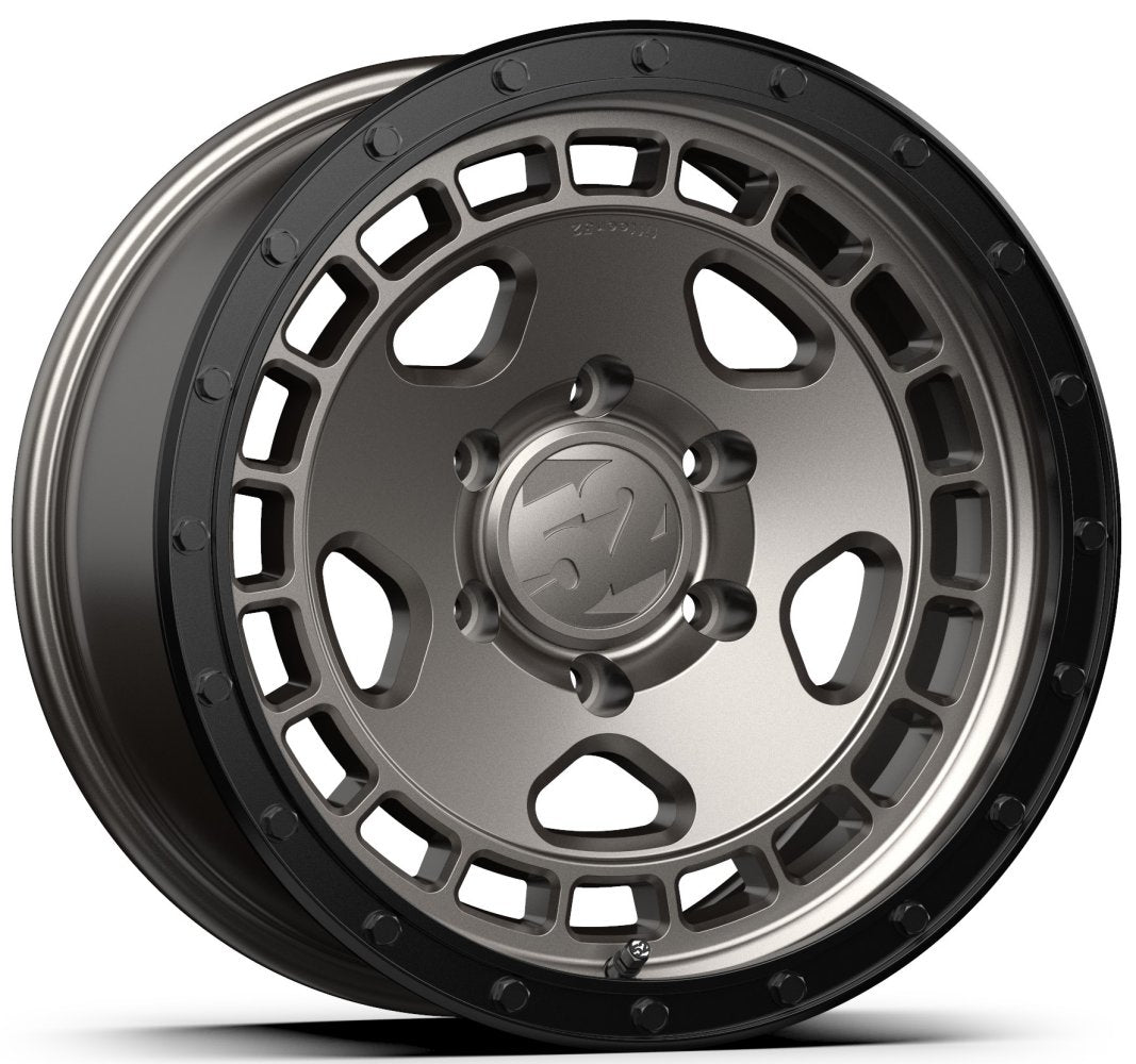 (Clearance - No Returns) 17x8.5 Fifteen52 Off-Road Turbomac HD Magnesium Grey w/ Black Ring & Steel Hardware 5x5/127 0mm