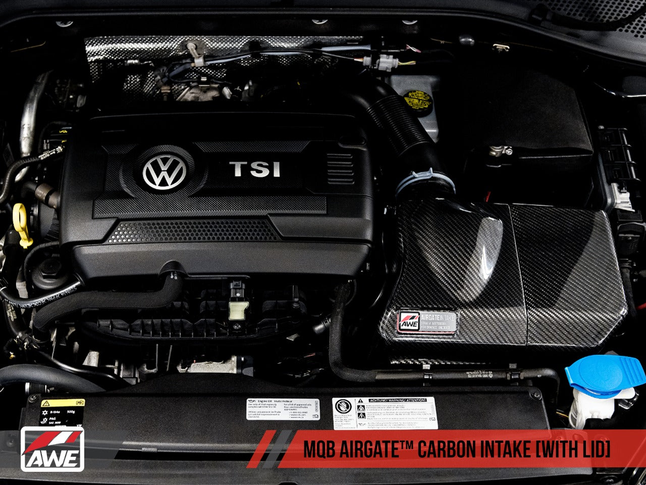 AWE Tuning Audi / Volkswagen MQB 1.8T/2.0T/Golf R Carbon Fiber AirGate Intake w/ Lid 2660-15024