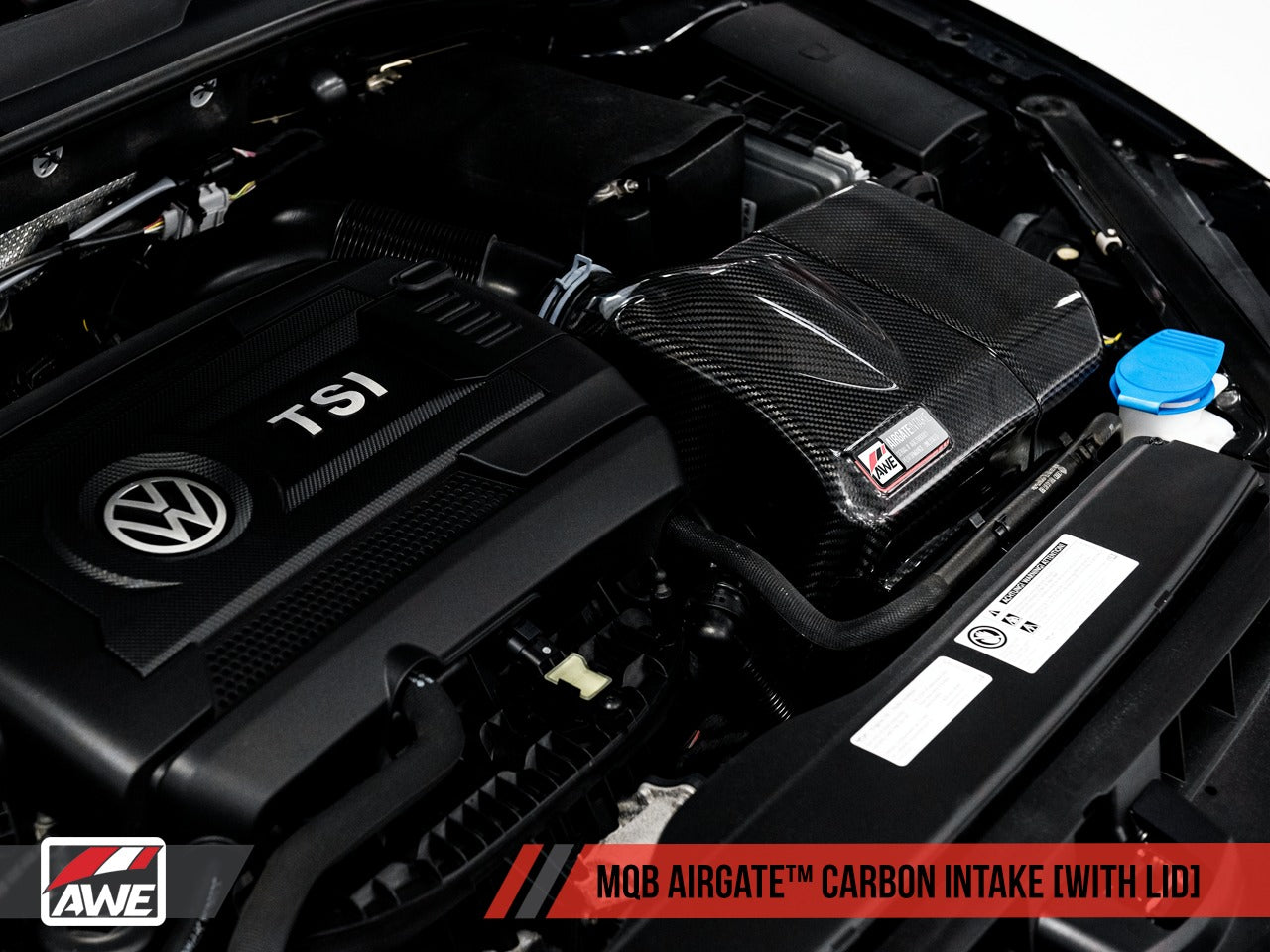 AWE Tuning Audi / Volkswagen MQB 1.8T/2.0T/Golf R Carbon Fiber AirGate Intake w/ Lid 2660-15024