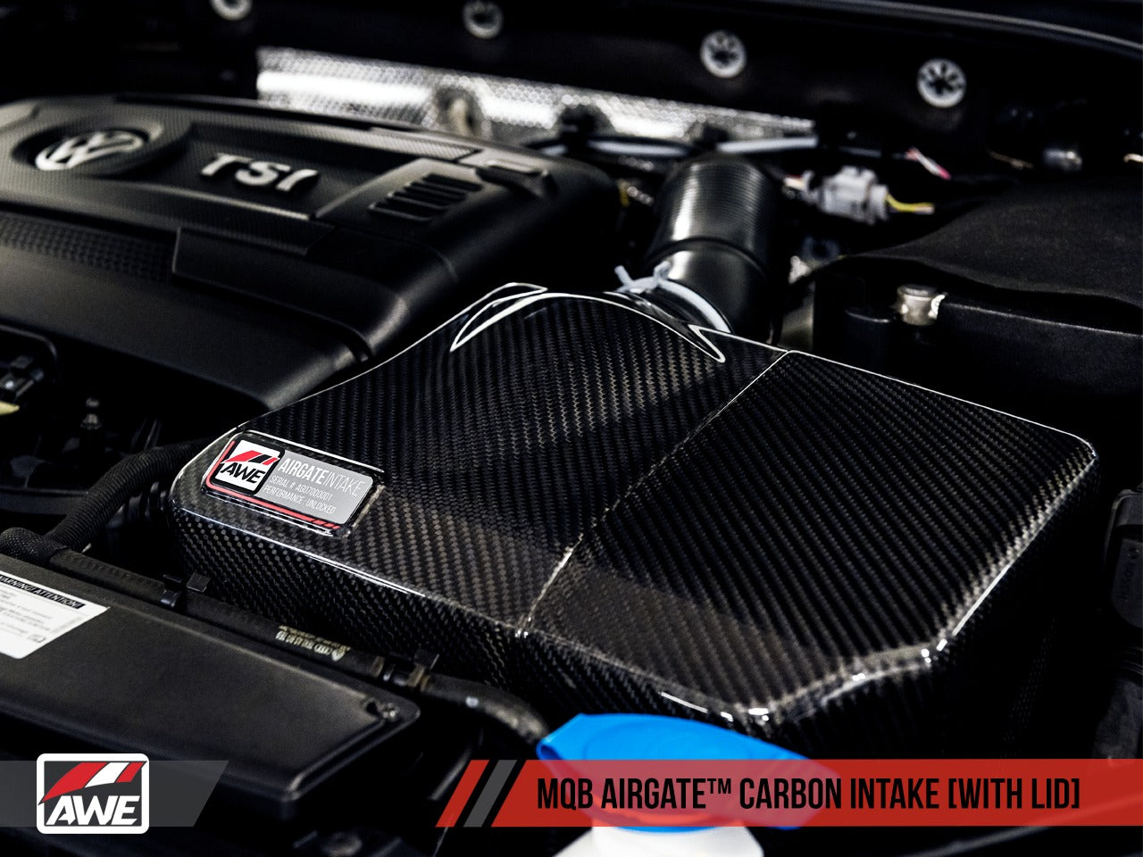 AWE Tuning Audi / Volkswagen MQB 1.8T/2.0T/Golf R Carbon Fiber AirGate Intake w/ Lid 2660-15024