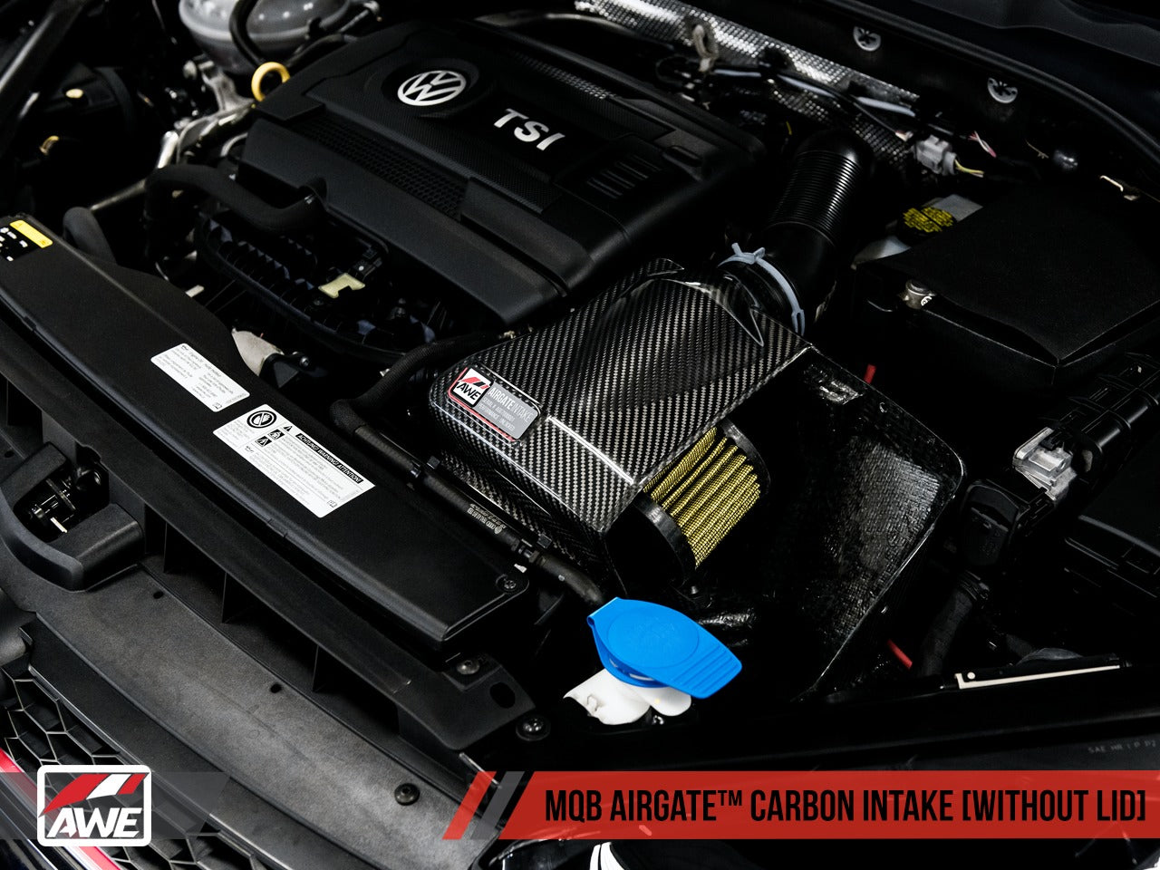 AWE Tuning Audi / Volkswagen MQB 1.8T/2.0T/Golf R Carbon Fiber AirGate Intake w/o Lid 2660-15026