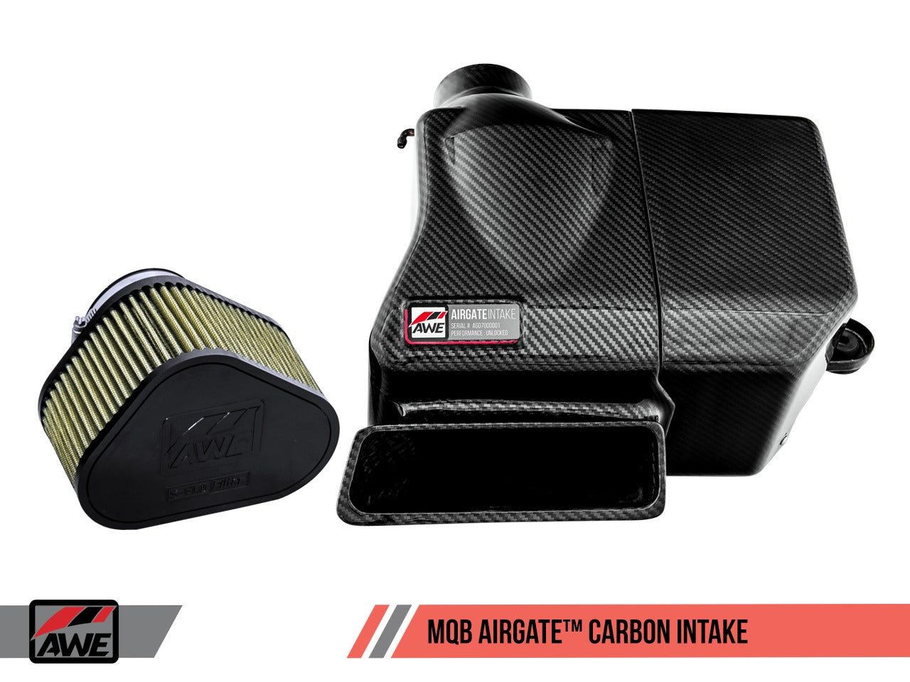 AWE Tuning Audi / Volkswagen MQB 1.8T/2.0T/Golf R Carbon Fiber AirGate Intake w/ Lid 2660-15024