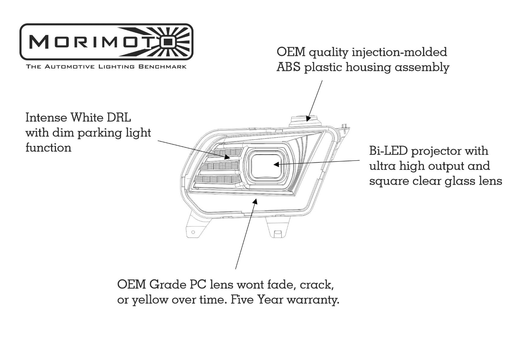 Morimoto XB LED Headlights: Ford Mustang (10-12) (Pair) LF440