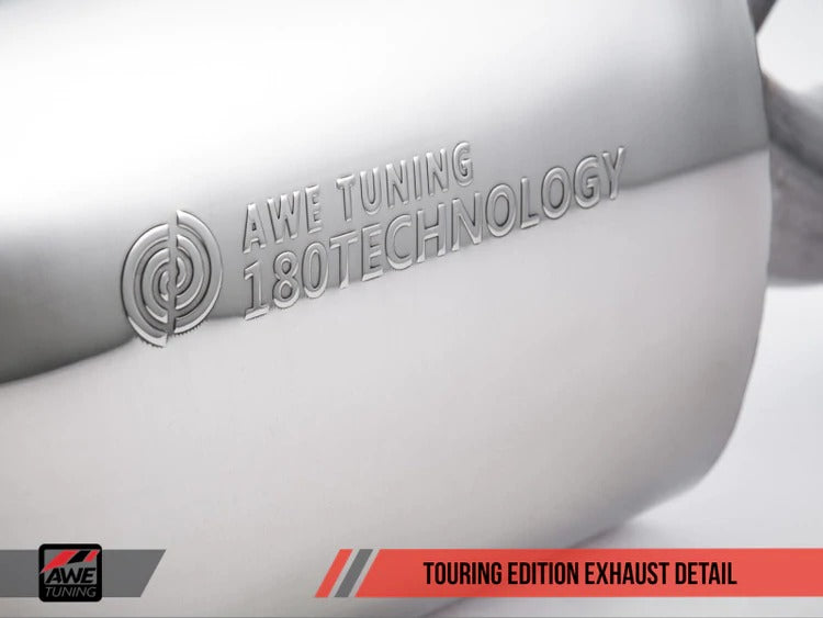 AWE Tuning 16-20 BMW F3X 340i Touring Edition Axle-Back Exhaust - Chrome Silver Tips (90mm) 3010-32032