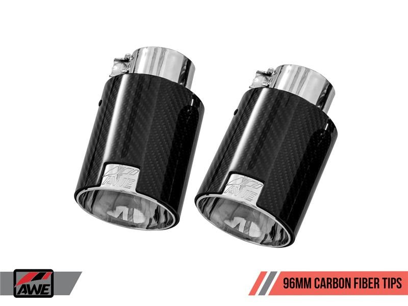 AWE Tuning 16-20 BMW F3X 335i / 435i Touring Edition Axle-Back Exhaust - Carbon Fiber Tips 3010-35002