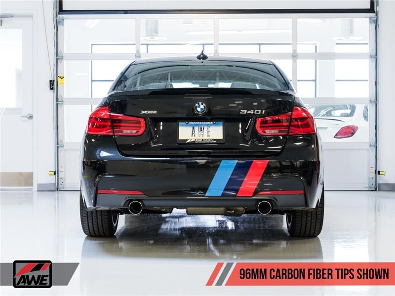 AWE Tuning 16-20 BMW F3X 335i / 435i Touring Edition Axle-Back Exhaust - Carbon Fiber Tips 3010-35002