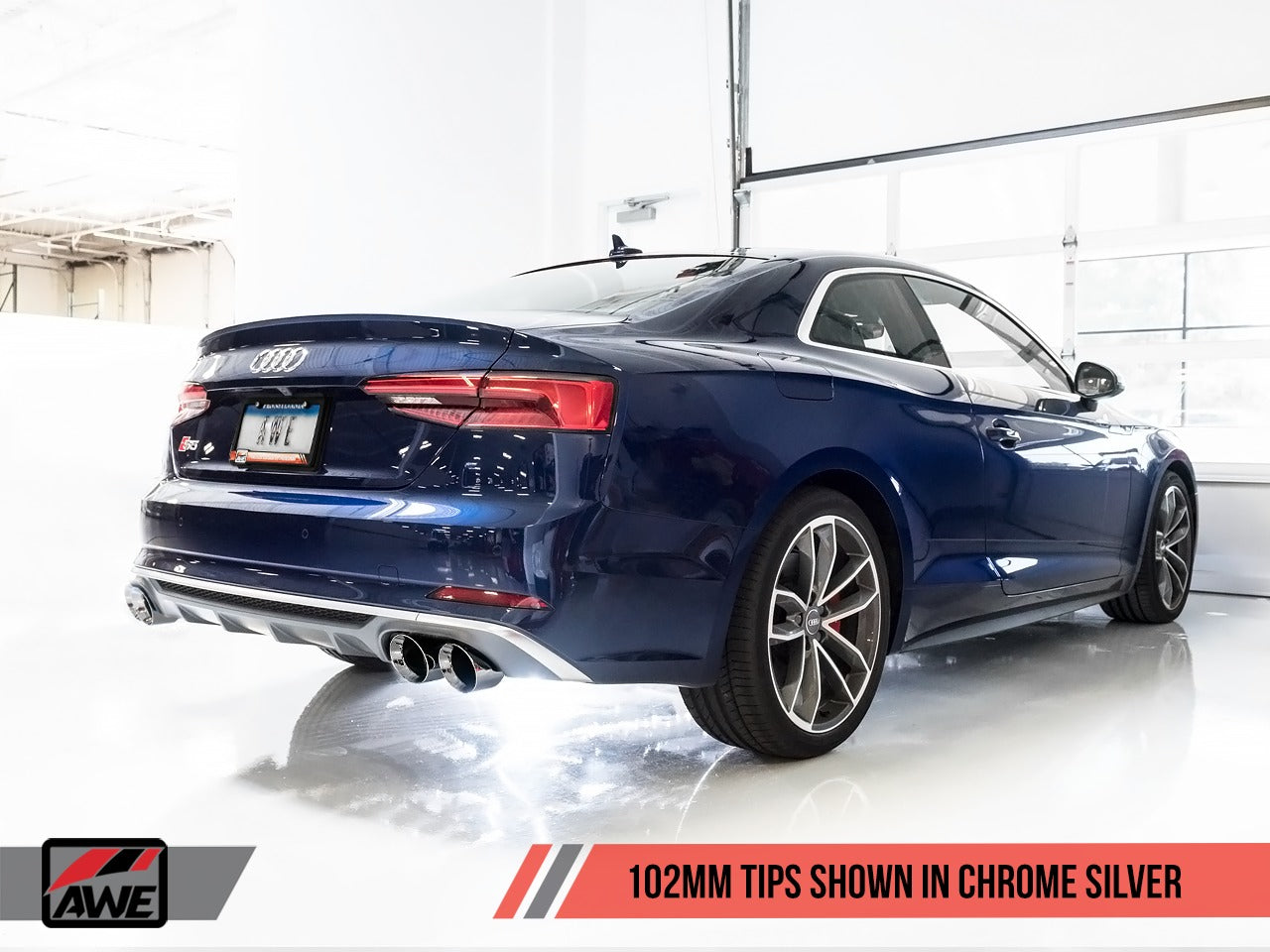 AWE Tuning 18-21 Audi B9 S5 Coupe 3.0T Track Edition Exhaust - Chrome Silver Tips (102mm) 3010-42064
