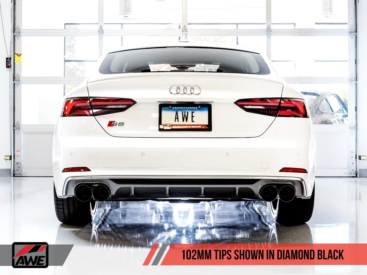 AWE Tuning 18-22 Audi B9 S5 Sportback Track Edition Exhaust - Non-Resonated (Black 102mm Tips) 3010-43062