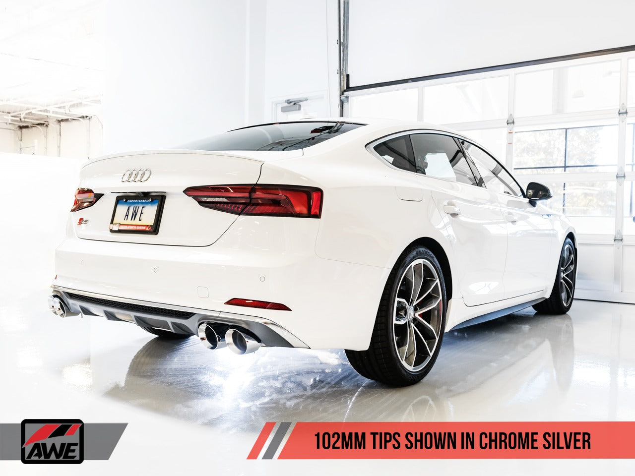 AWE Tuning 18-22 Audi B9 S5 Sportback Touring Edition Exhaust - Non-Resonated (Silver 102mm Tips) 3020-42056