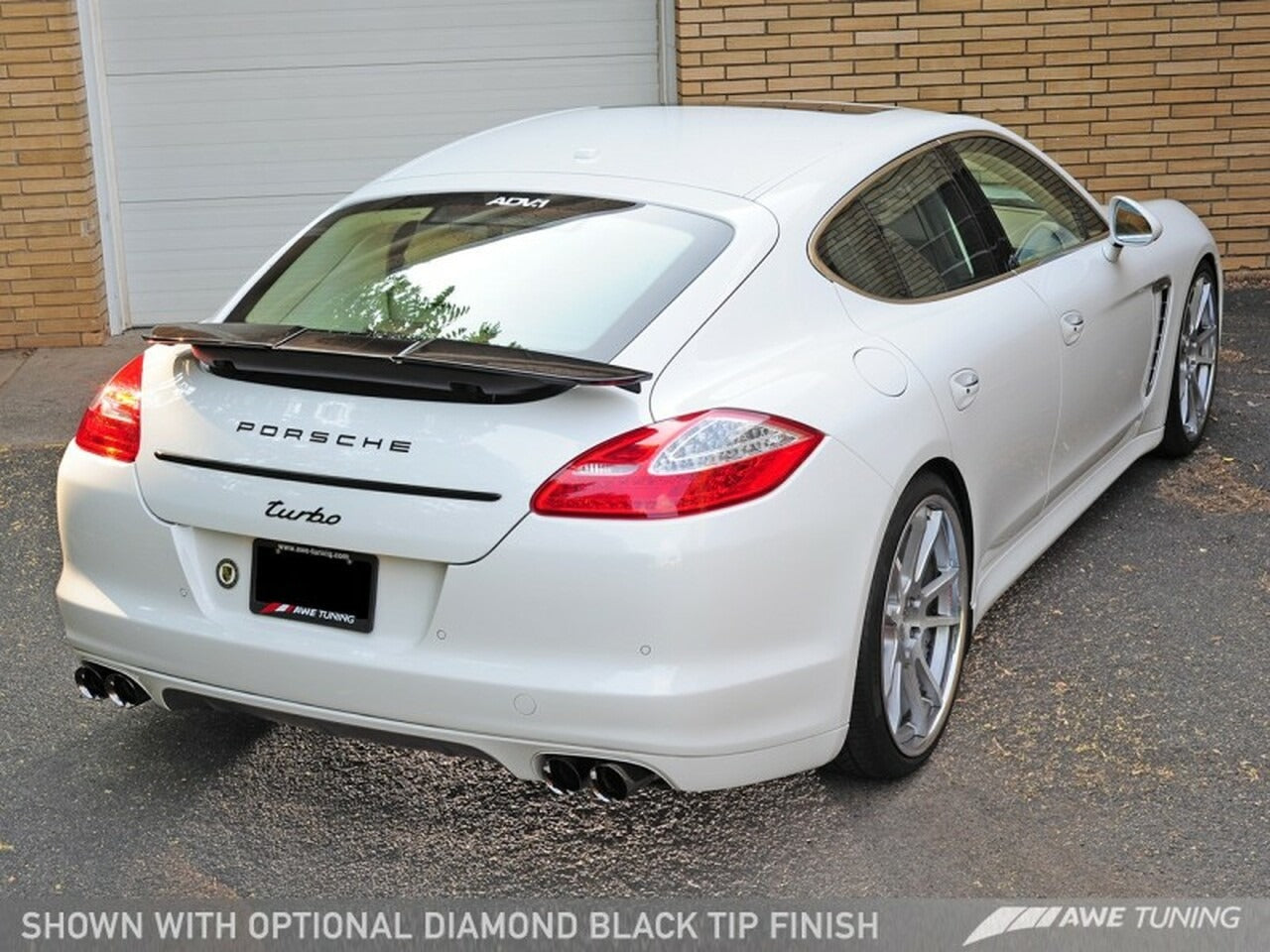 AWE Tuning Panamera Turbo Performance Exhaust System Track Edition Diamond Black Tips 3010-43022