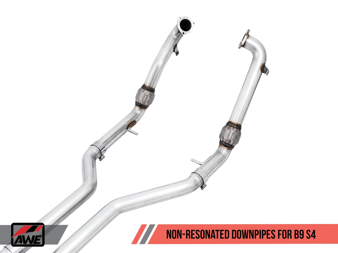 AWE Tuning 18-21 Audi B9 S4 Track Edition Exhaust - Non-Resonated (Silver 90mm Tips) 3010-42058