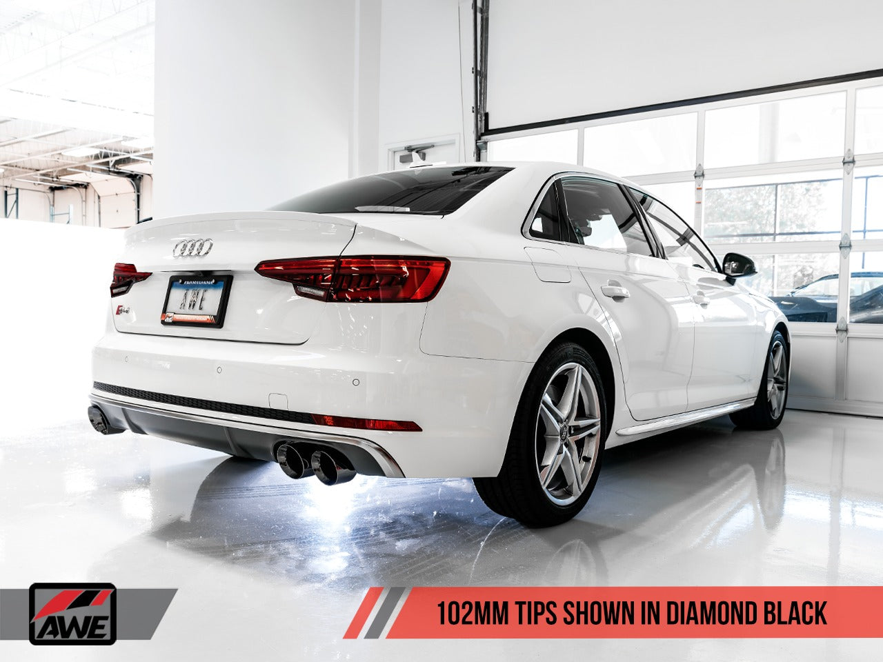 AWE Tuning 18-21 Audi B9 S4 Touring Edition Exhaust - Non-Resonated (Black 102mm Tips) 3010-43050
