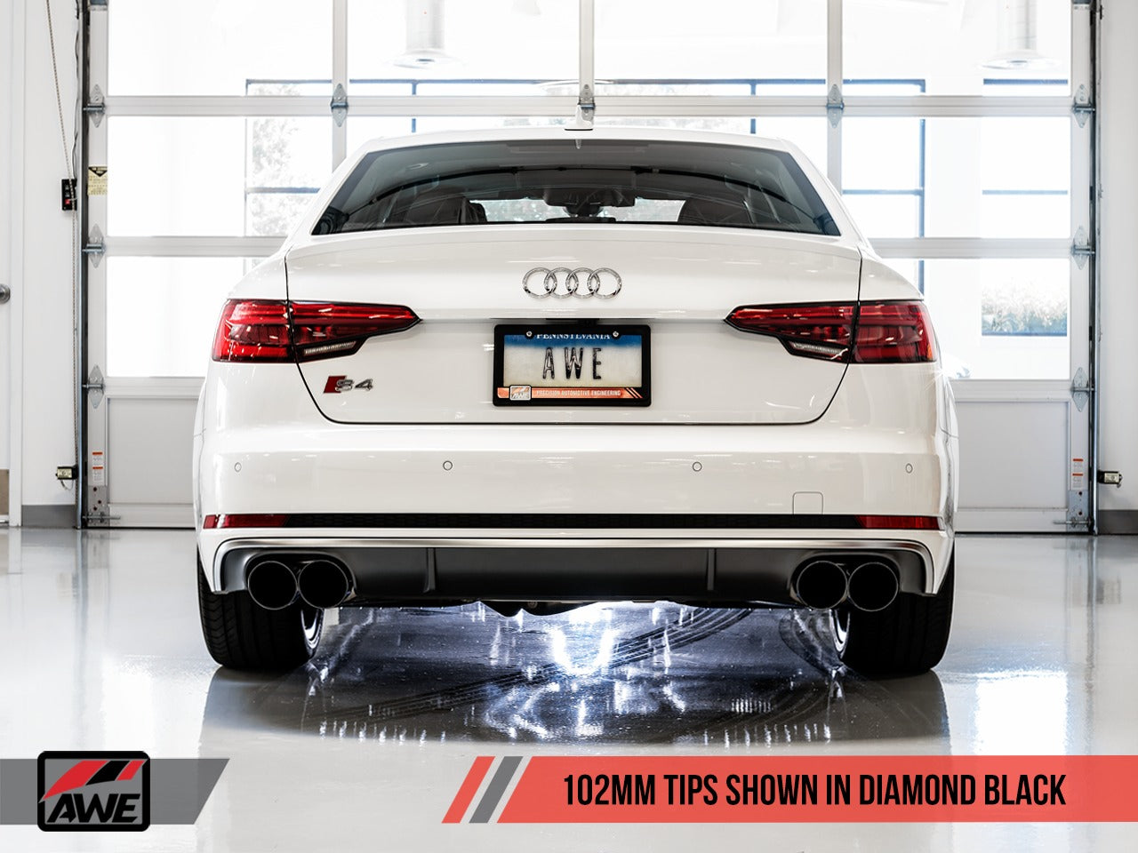 AWE Tuning 18-21 Audi B9 S4 Touring Edition Exhaust - Non-Resonated (Black 102mm Tips) 3010-43050