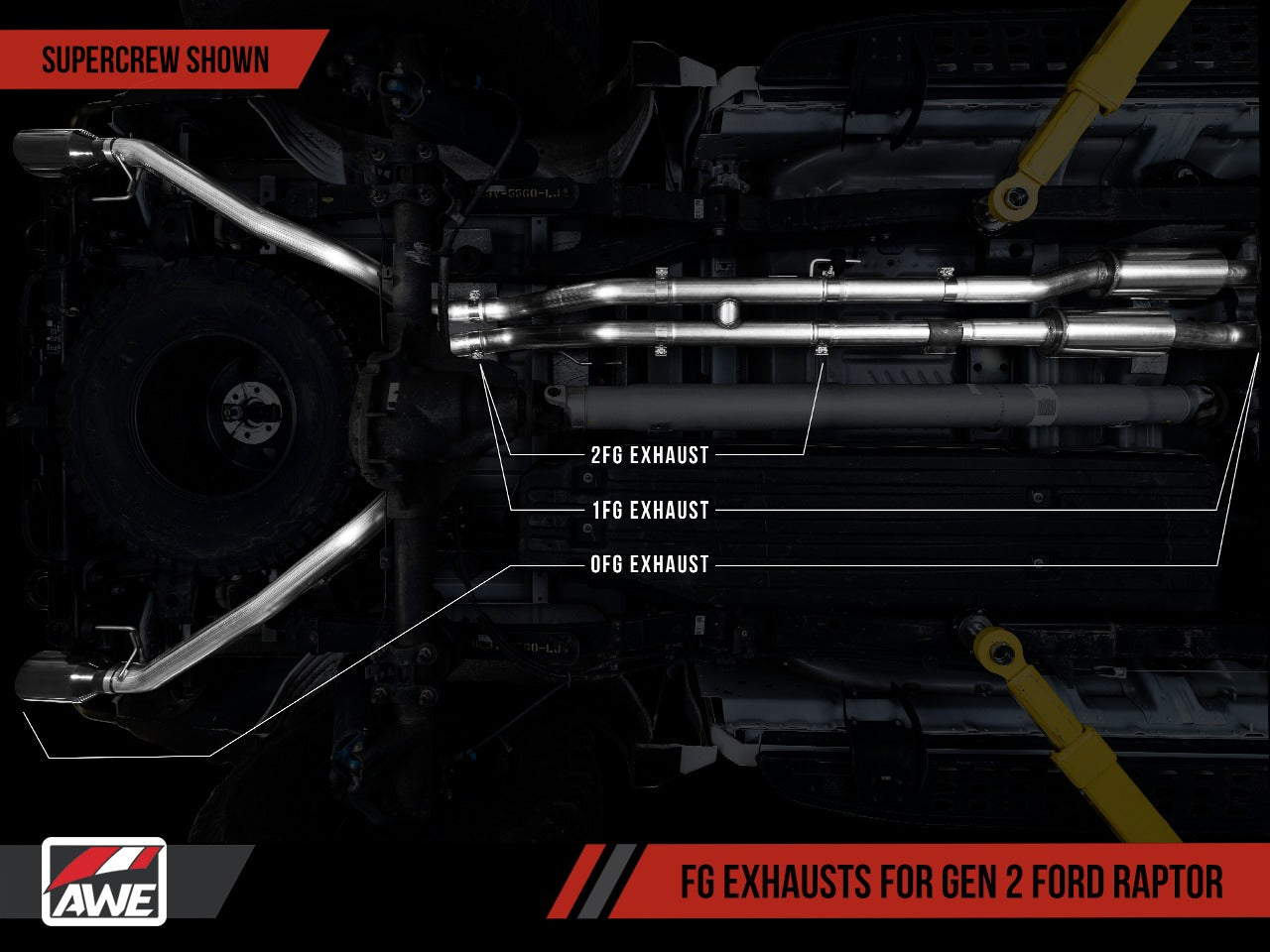 AWE Tuning 17-20 Ford Raptor Resonated Front Pipe Conversion Kit 3015-11040
