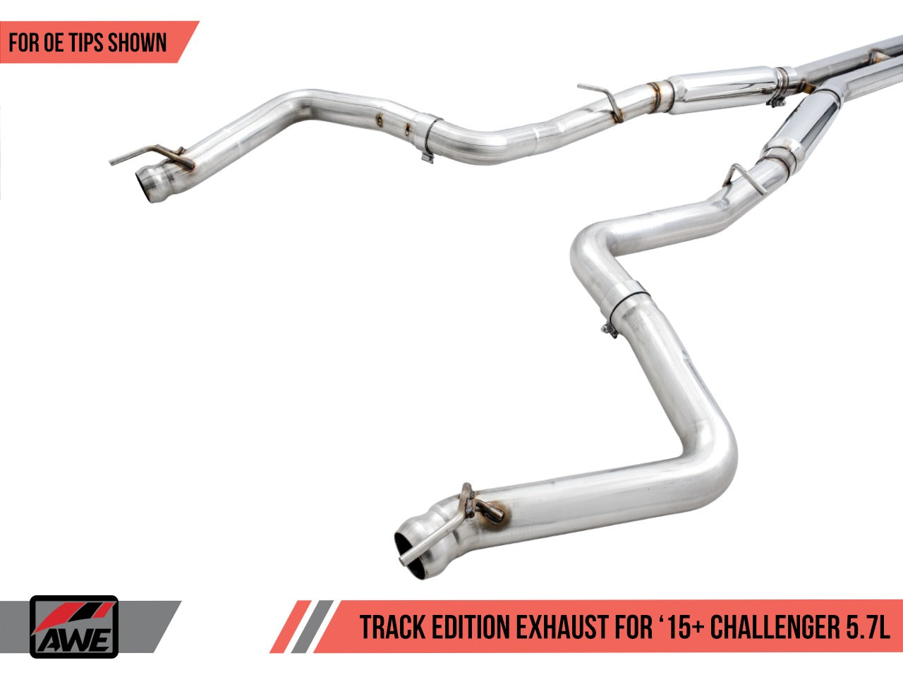 AWE Tuning 17-21 Dodge Challenger 5.7L Track Edition Exhaust - Stock Tips 3015-11054