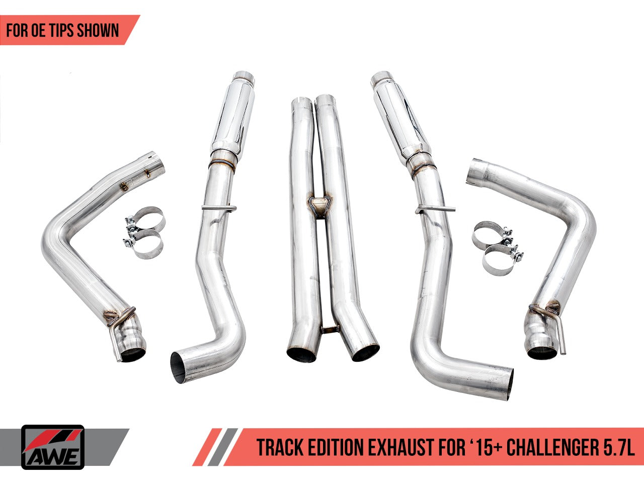 AWE Tuning 17-21 Dodge Challenger 5.7L Track Edition Exhaust - Stock Tips 3015-11054