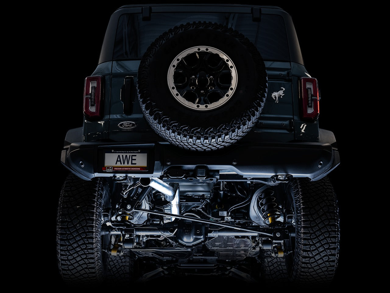 AWE Tuning 21-22 Ford Bronco 0FG Exhaust (No Tips) w/ Bash Guard 3015-21000