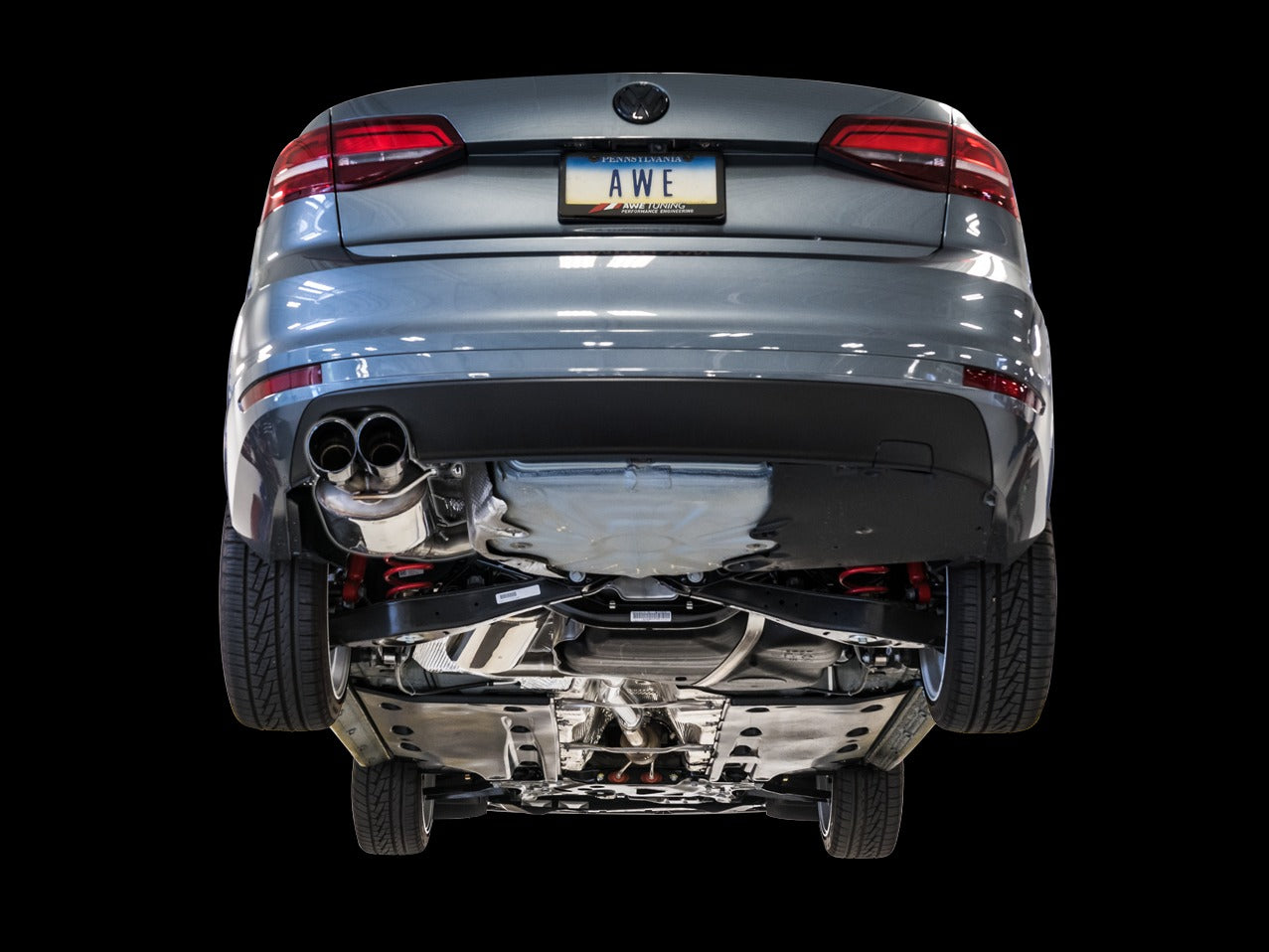 AWE Tuning 16-18 Volkswagen Jetta Mk6 1.4T Touring Edition Exhaust - Diamond Black Tips 3015-23056