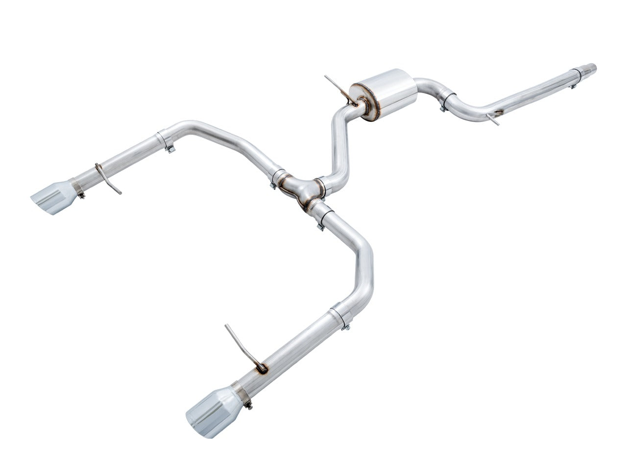 AWE Tuning 19-21 Volkswagen Jetta GLI Mk7 - Resonated -  Track Exhaust - Diamond Black Tips (Fits High-Flow DP) 3015-23060