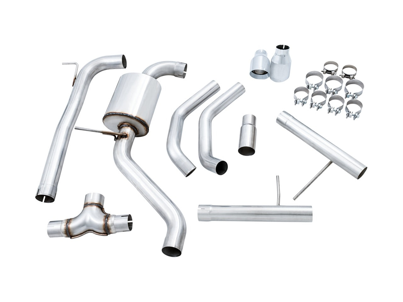 AWE Tuning 19-21 Volkswagen Jetta GLI Mk7 - Resonated -  Track Exhaust - Diamond Black Tips (Fits High-Flow DP) 3015-23060